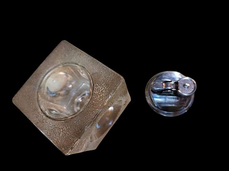 Vintage Glass Cube Table Lighter