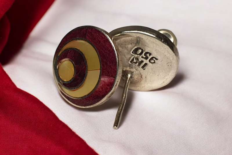 Vintage Maroon & Gold Colored Earrings