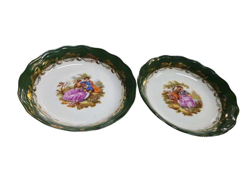 Pair of Limoges plates from Goudeville, France