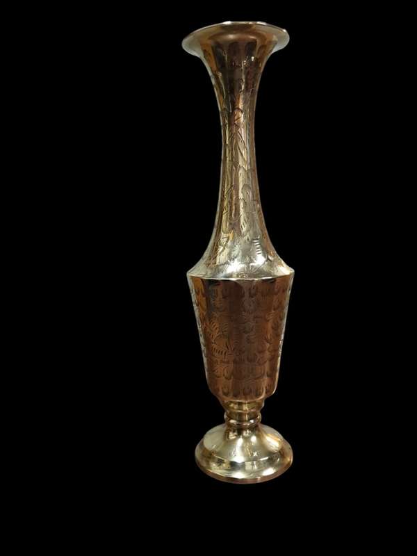 Brass Etched Vase