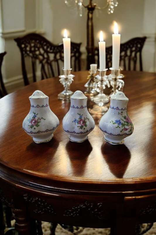 Royal Albert Petite Point set of 3 Salt cellars