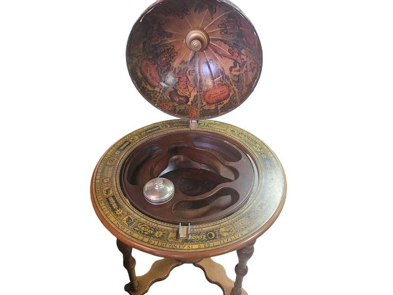Timeless elegance of the 1960's Italian World Map Globe Bar Drinks Trolley