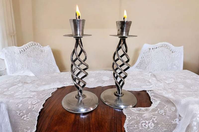Vintage silver plated candlestick holders