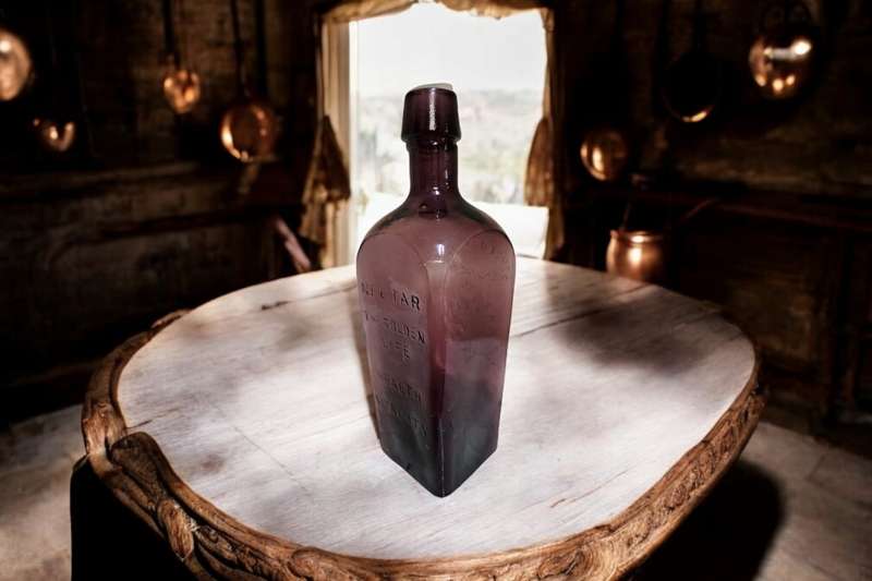 Vintage Indian Vegetables Jaundice Bitters Glass Bottle