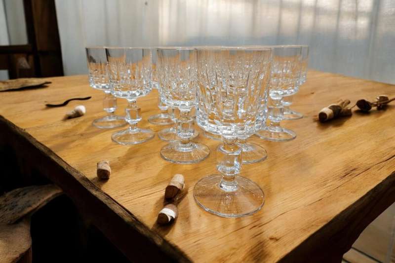 67 PC Retro Mid-Century Crystal Glass Set