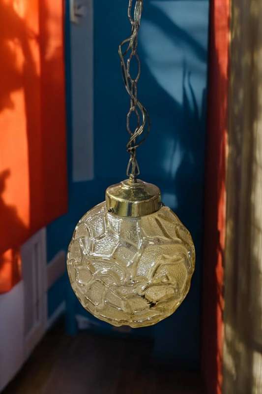 Mid-Century Retro Honey glass suspension light