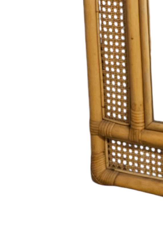 Rattan Half-moon Table Mirror