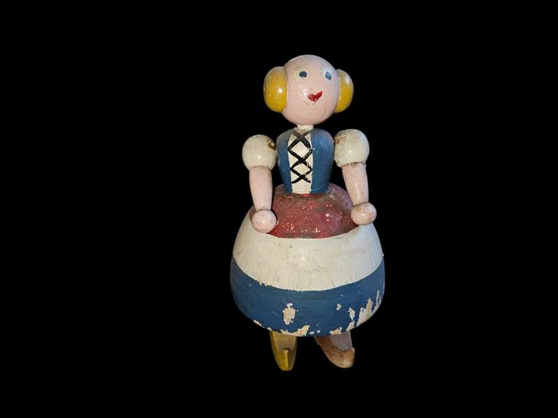 The enchanting charm of Rare vintage doll by Kay Bojesen, measuring 16x8x8cm