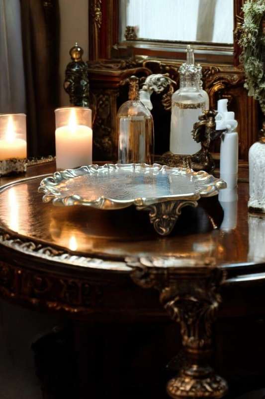 Antique brass gallery tray