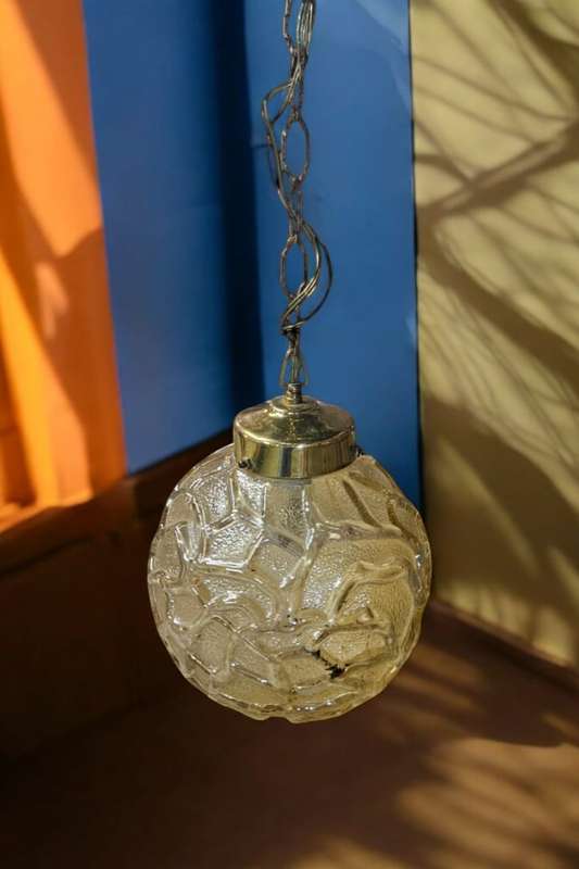 Mid-Century Retro Honey glass suspension light