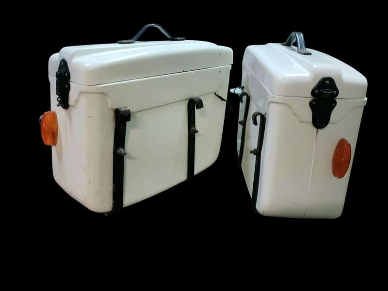 Vintage pair Bike Tique hard bags