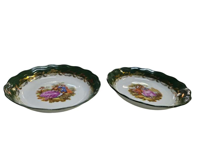 Pair of Limoges plates from Goudeville, France