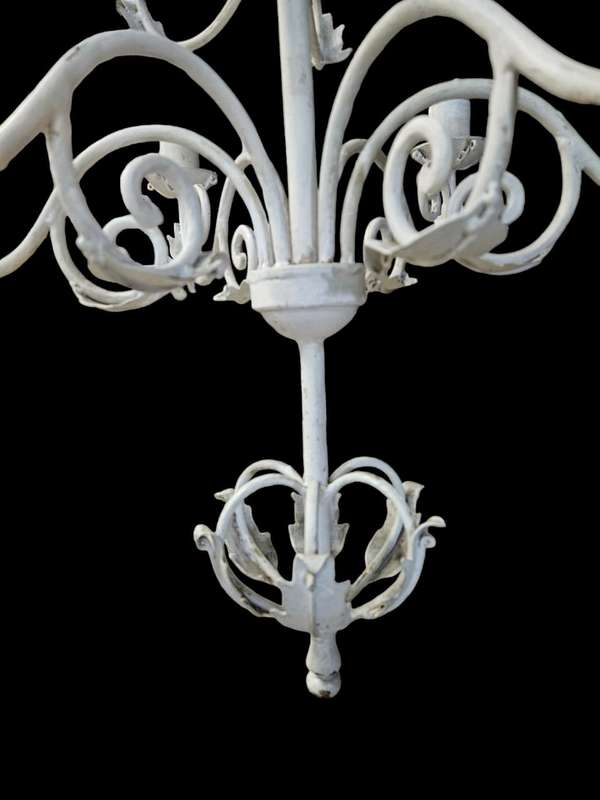 White Shabby Chic 6 Arm Chandelier