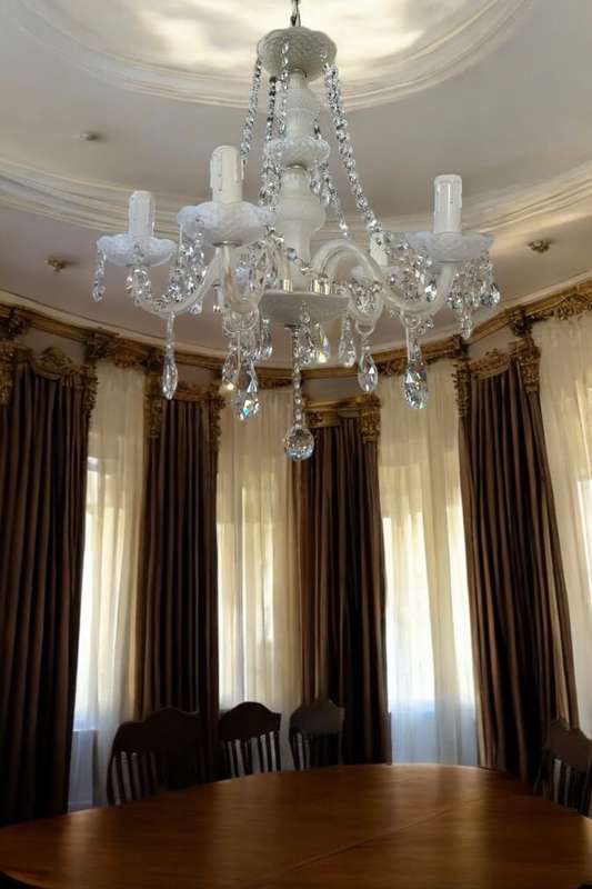 Crystal & Glass 6 Bulb Chandelier