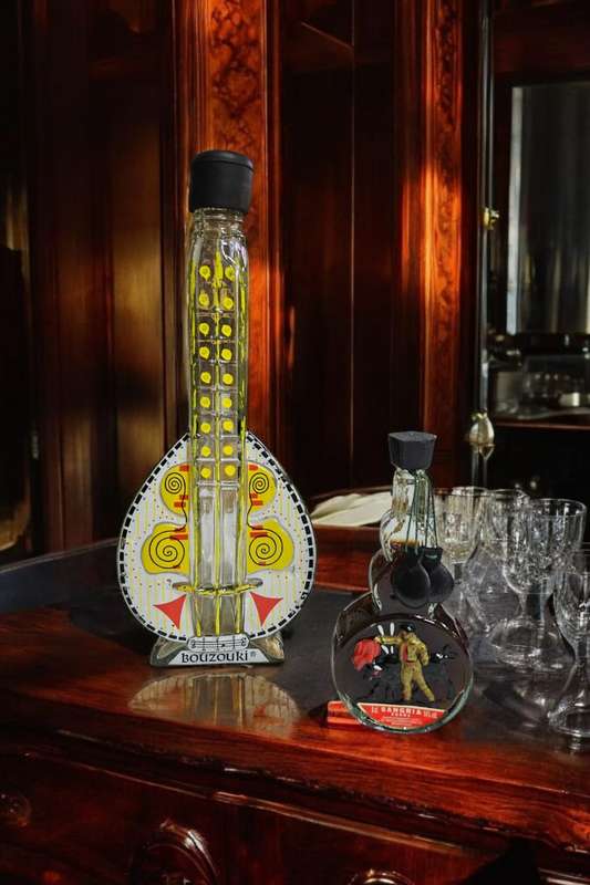 Bar Decor Bouzouki and Spanish bottles