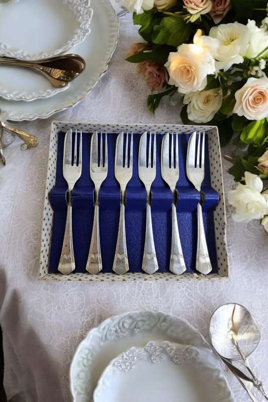Vintage Silver Plated Cake Forks