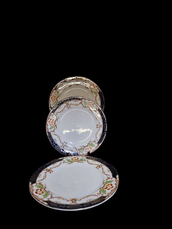 3 Antique Hampton Staffordshire Side Plates