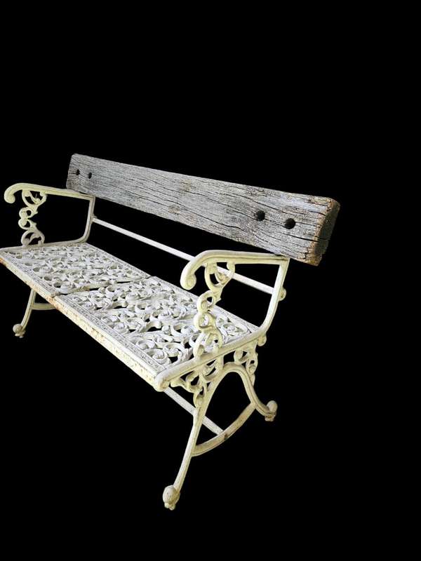 Cast metal two-seater bench