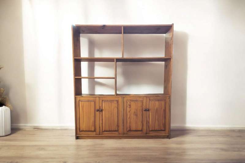 Solid Pine Cabinet & Bookshelf