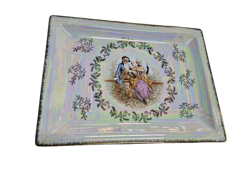 Vintage Lustreware Victorian Sandwiches Platter Ligmose Style