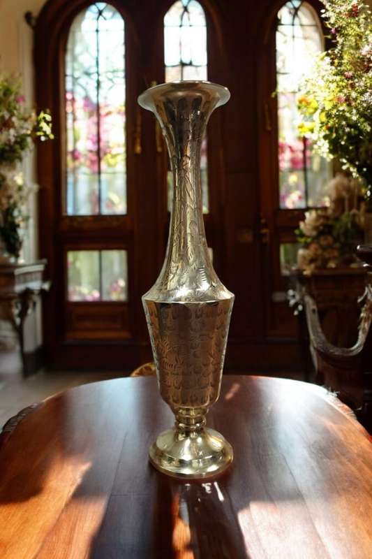 Brass Etched Vase