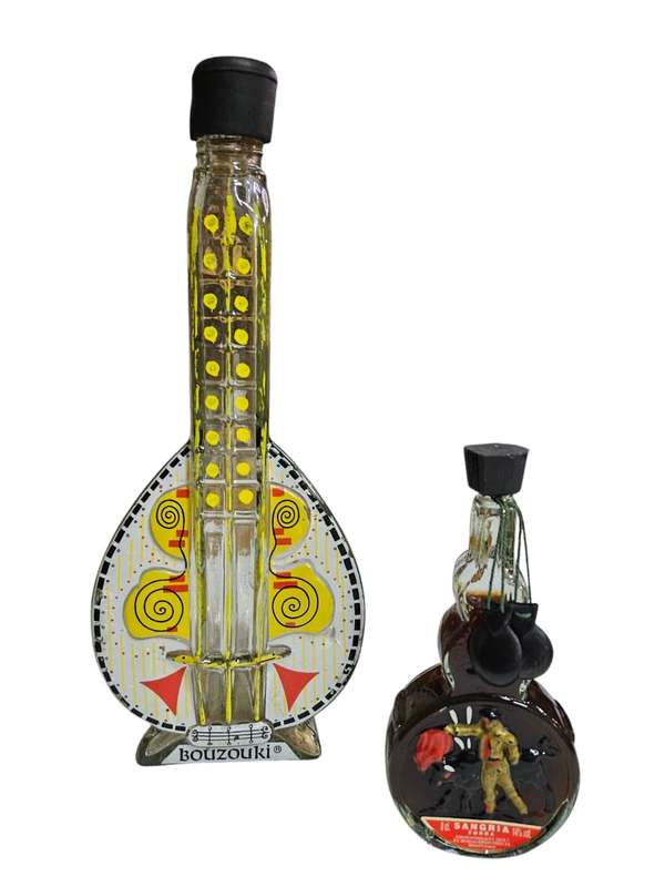 Bar Decor Bouzouki and Spanish bottles