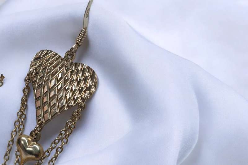 Silver Heart Puff Hearts Drop Earrings