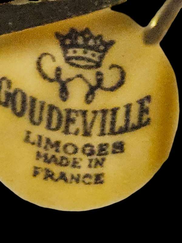 Pair of Goudeville Limoges plates on stands