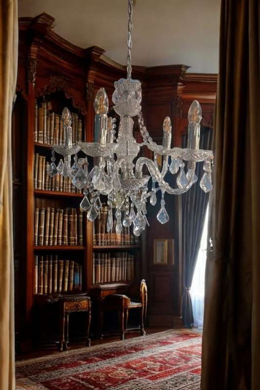 acrylic 6 Bulb Chandelier