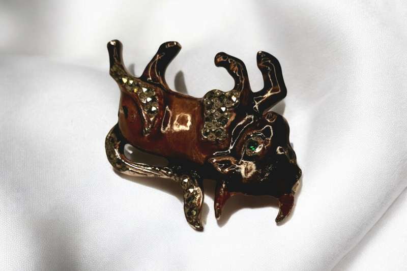 Vintage Marcasite Bull Brooch