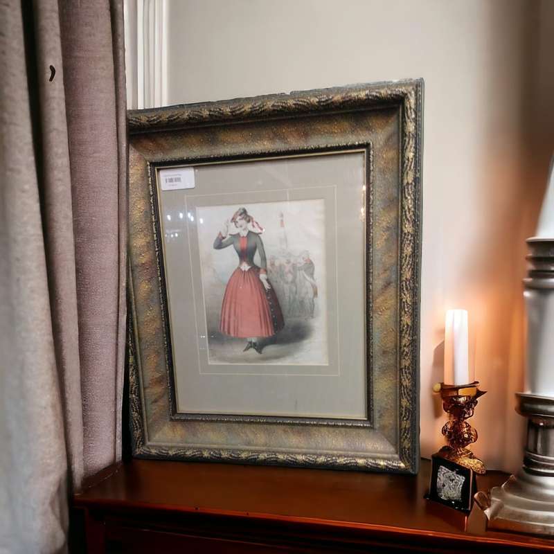 Picture in Frame Woman and Soldiers