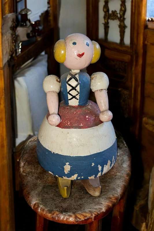 The enchanting charm of Rare vintage doll by Kay Bojesen, measuring 16x8x8cm