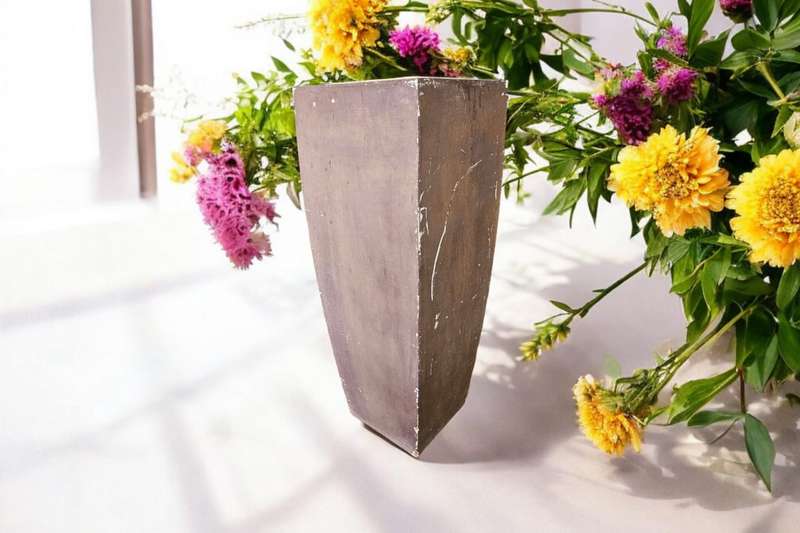 Trapezoid Metal Shabby Chic Planter