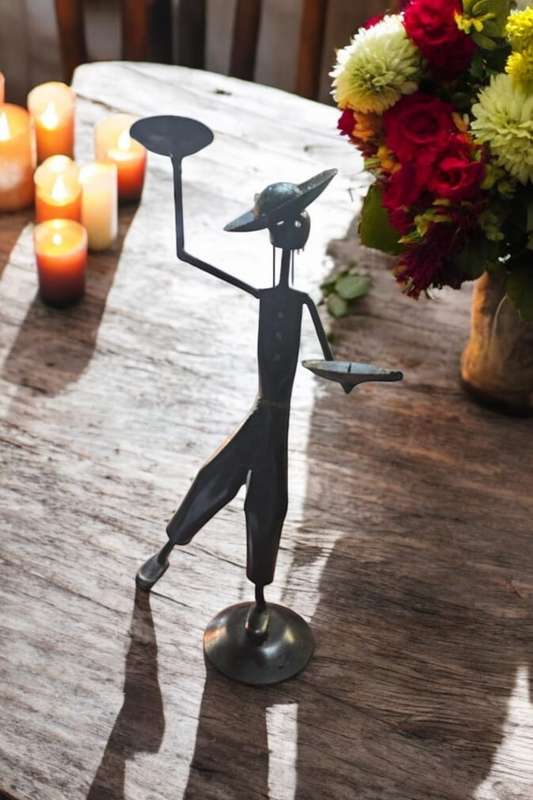 Rustic Metal Candle Holder