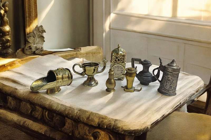 Collection of Brass & Metal Printers Tray Items