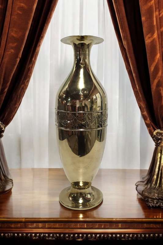 Antique Dutch KDM Daalderop Art Nouveau Brass Vase