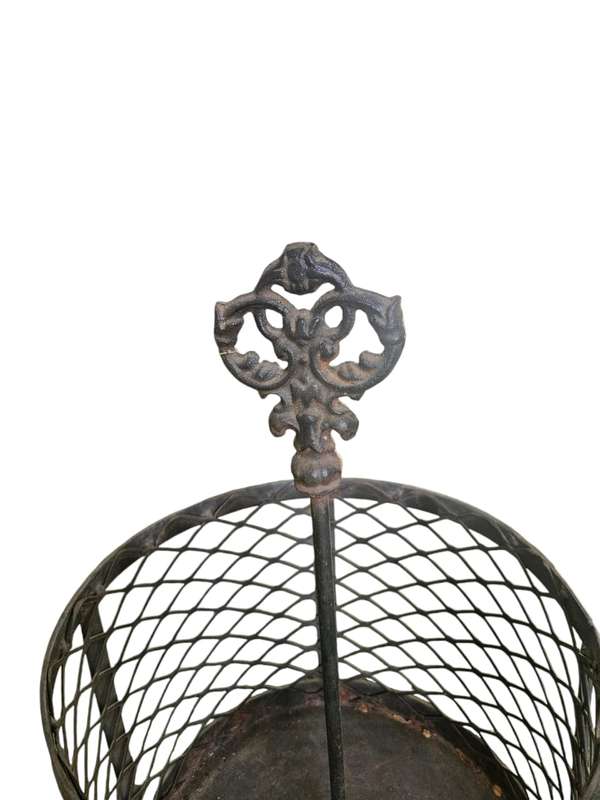 Rustic Cast Iron Firewood Basket