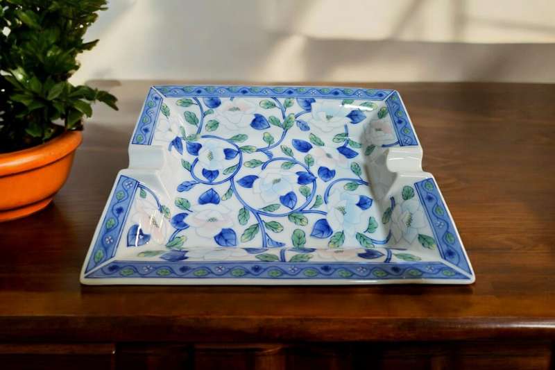Vintage Maebata Japan Square Lotus Ashtray