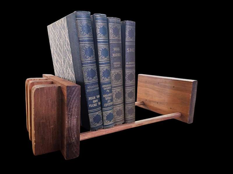 Vintage Wood Book Rack Tabletop