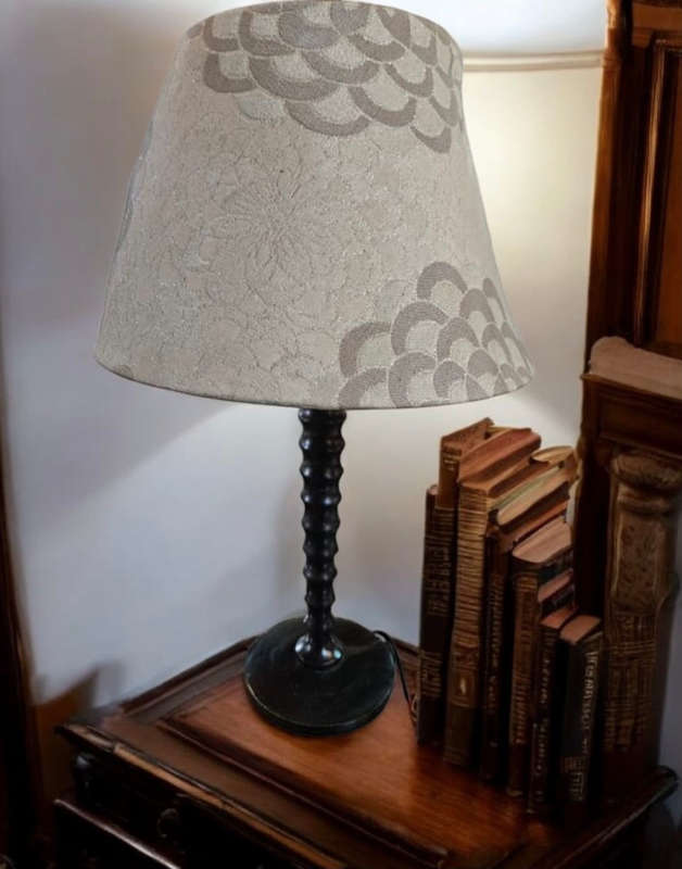Crafted Turned Wooden Table Lamp, the perfect addition to any home or office space