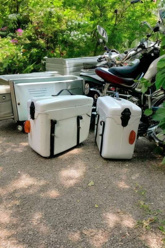 Vintage pair Bike Tique hard bags