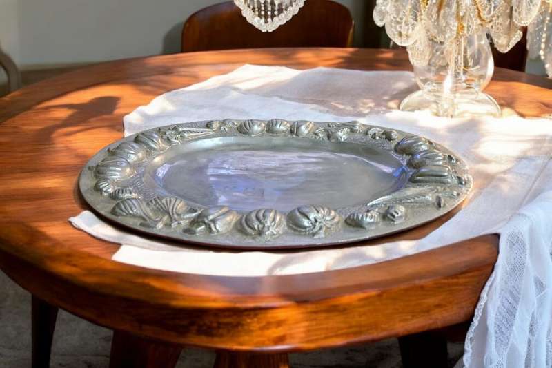 Large Heavy Pewter Platter
