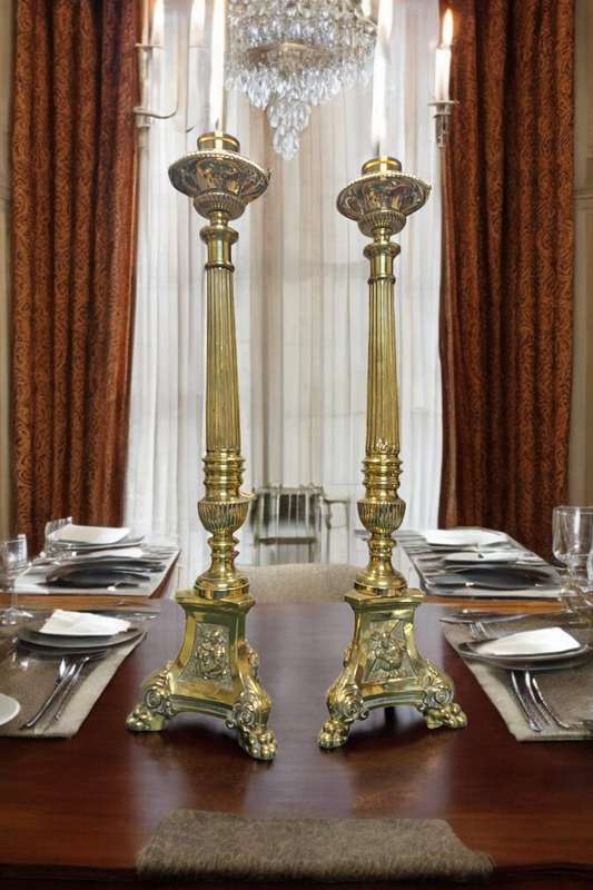 Antique Brass 19th Century Candlesticks