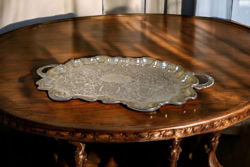 Silver plated serving tray