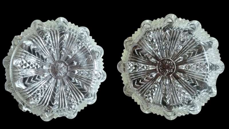 Vintage pressed glass trinket box