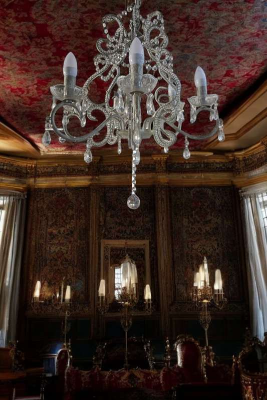 Crystal & Glass 6 Bulb Chandelier