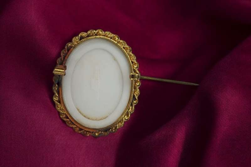 Limoges style Brooch from Czechoslovakia