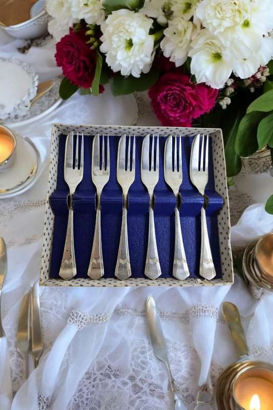 Vintage Silver Plated Cake Forks