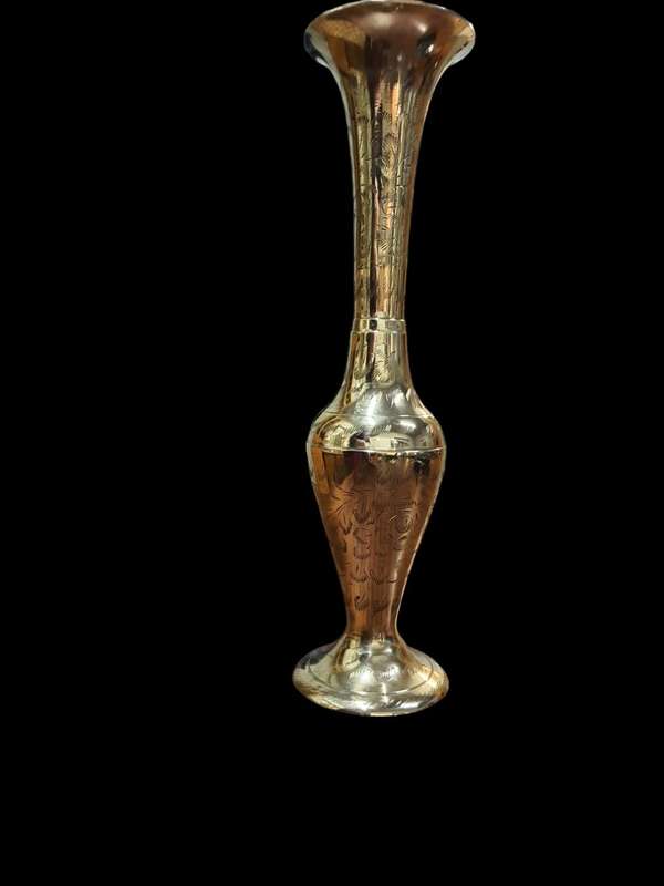 Boho Indian brass vase