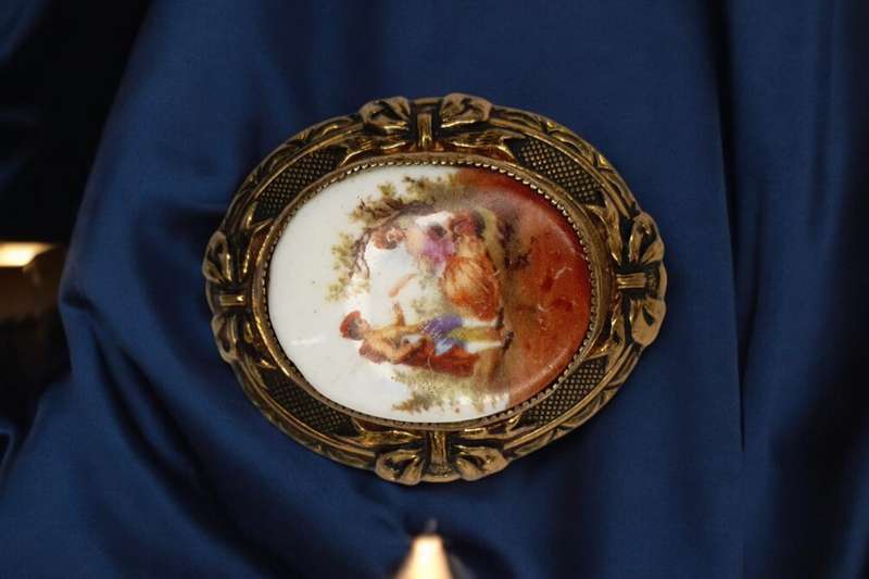 Antique Limoges Design Brooch patent no 121349